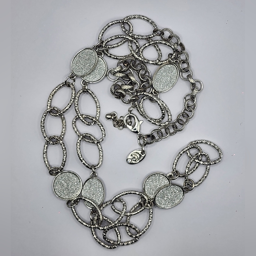 Charming Charlie's Silver Glitter Necklace